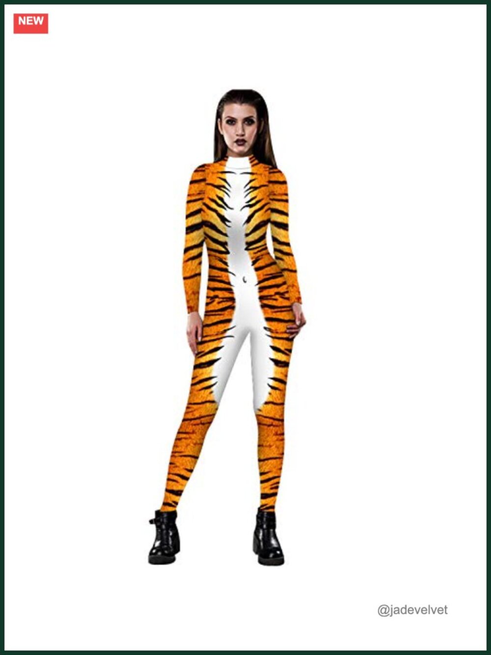 JJEUWE Women's Halloween Costume 3D Skinny Stretch Bodysuit Cosplay Jumpsuit